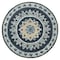 Homeroots 7 ft. Round Blue Floral Medallion Area Rug 396268 - alternate 1